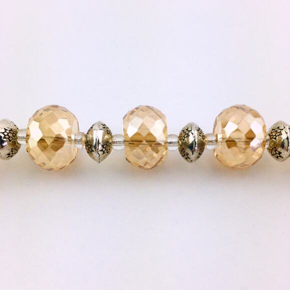 🌅Amber Glass and Silver Antique Style Handmade Women’s Bracelet - Picture 4 of 5